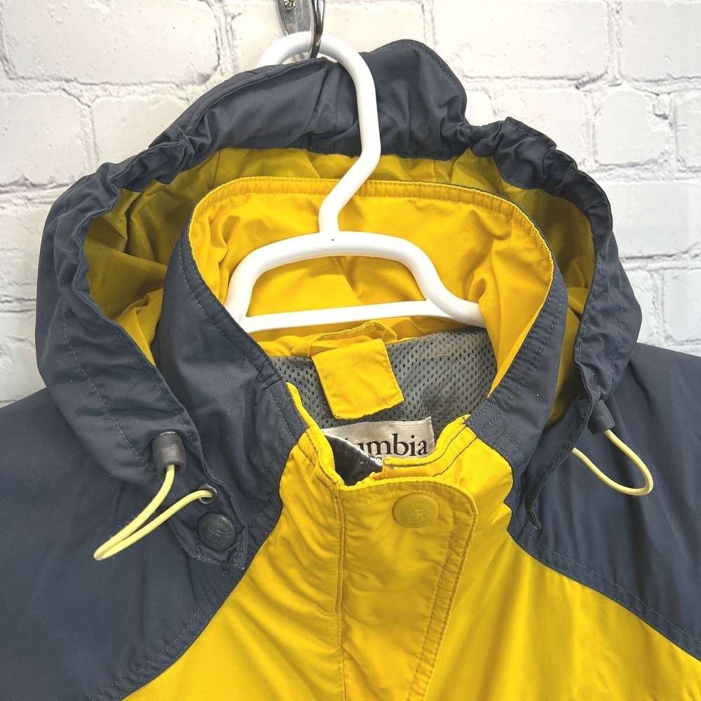 Columbia Interchange Core Jacket Women's L Yellow Hooded Packable Rain Shell - Picture 5 of 12